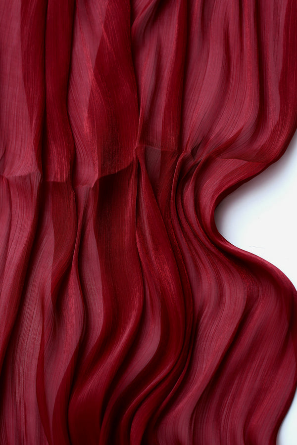 Organza Silk Hijab - Light Maroon